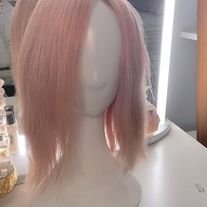 Pink virgin hair fantasy wig